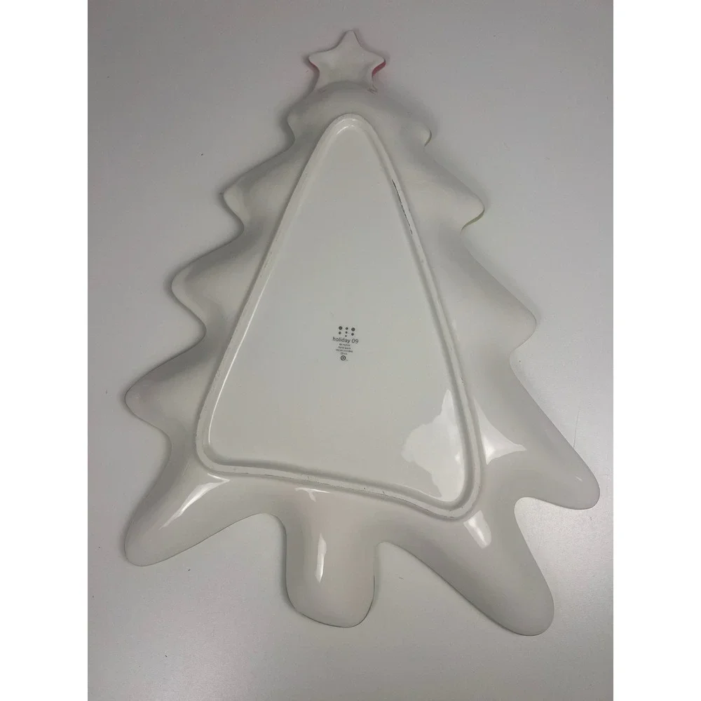 Target Holiday 09 Green Ceramic Christmas‎ Tree Serving Platter Tray